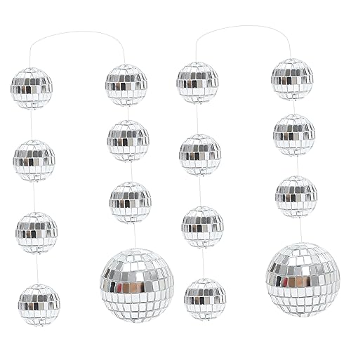 Bola espejada decorativa Didiseaon para fiestas, bodas, cumpleaños y bares disco — ornamentación colgante reflectante en color plata