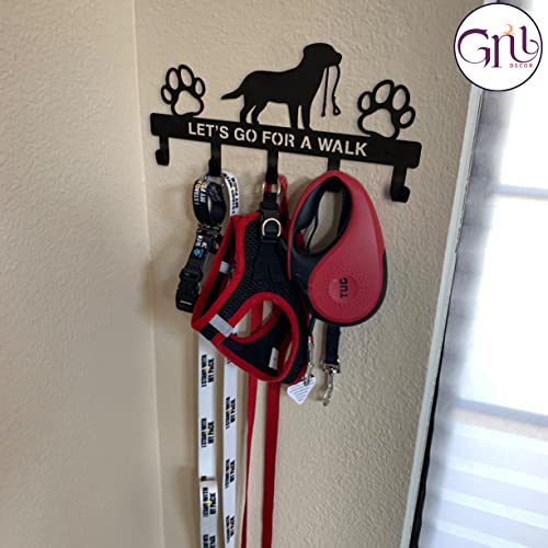 Gnl Dog Leash Holder For Wall - Leash Holder Wall Mount Lets Go For A Walk - Key Holder For Wall Decorative - Key Rack Gift For Dog Lovers - Dog Leash Hooks For Wall - Dog Mom Gifts For Women #TOP5