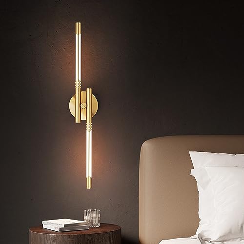 Lampe murale en métal intérieur au design de long mur linéaire luxueux