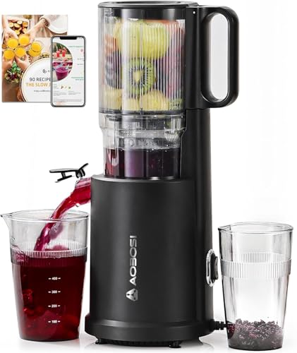 Slow Cold Press Juicer Machine: Electric Masticating Juicer Extractor Easy Clean - 5.4