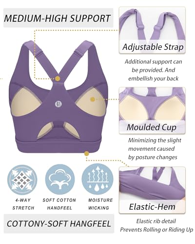 Image of RUNNING GIRL High Impact Sports Bras for Women, High Support Running Adjustable Workout Sports Bras with Sewn in Pads