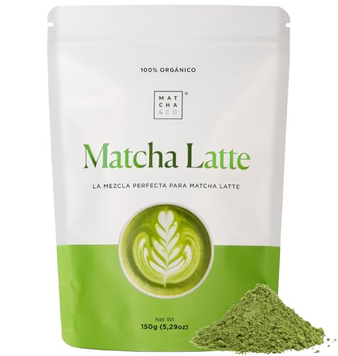 Matcha Latte en Polvo – Té Matcha Japonés, Ceremonial, con Leche Vegetal – Sabor Suave y Cremoso – Ideal para Bebidas Calientes y Frías – Sin Azúcar Refinado