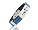 Fashion Charm Friendship Stainless Steel Rubber Silicone Power Slap Bracelets Making for Men Blue