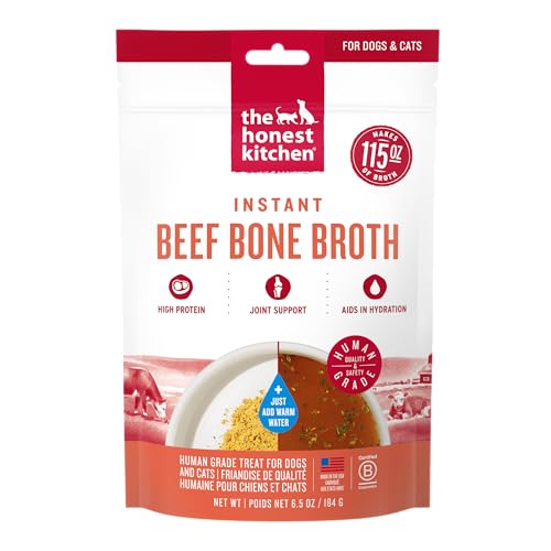Image of The Honest Kitchen Human Grade Daily Boosts Instant Beef Bone Broth with Turmeric for Dogs 6.5 Ounces