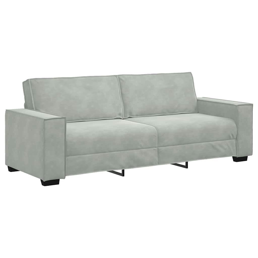 Sofá de 3 plazas Terciopelo Gris Claro 220x78x84 cm