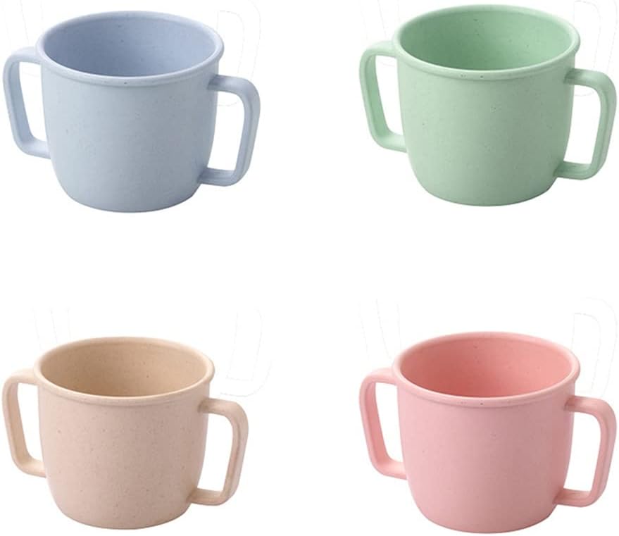 Small Size Bamboo Fiber 230ml Adult Children Cups Mugs 4pcs Set Unbreakable Tumbler Mug Cup for Water, Milk, Juice, Tea