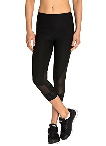 RBX Active Women's Athletic Gym Workout Yoga Capri Length Legging Mesh