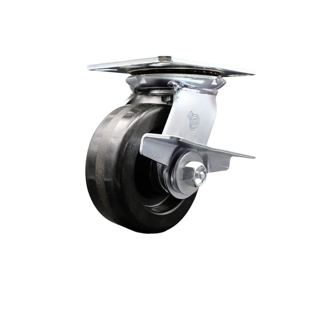 RUEDA IND. GIRATORIA CON FRENO 3 Pulg PVC - ROJA