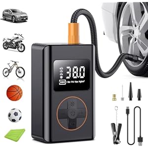Compresor Aire Coche Portatil 5 Modos, Inflador Ruedas Coche 6000 mAh, Inflador ElÃ©ctrico BaterÃ­a 150 PSI Recargable con luz, Hinchador Ruedas Bomba para Bicicleta, Moto, Pelota, Colchon Hinchable