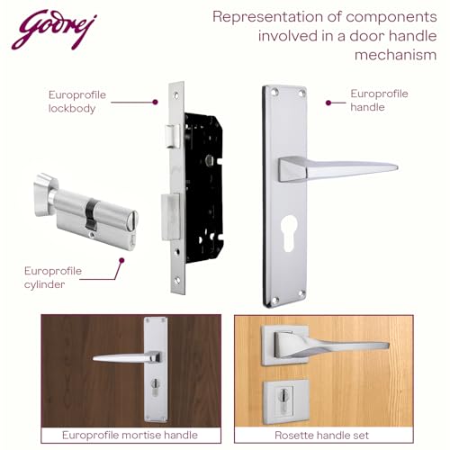 Image of Godrej Cylinder | Europrofile Ulturo XL+ | 1CK 70mm | Satin Steel Finish | Door Thickness Upto 50mm | 4 Keys