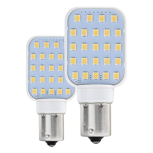 2 Pack Rotating Super Bright 300 Lumen 1141 1156 Wedge RV Interior LED Light 24-SMD Camper Trailer Lamp Bulb 10-24V Natural White (2)