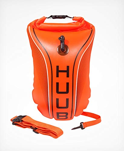 Huub Galleggiante di Sicurezza Arancione per galleggianti in acque libere, galleggianti per Nuoto in acque libere, Boa da Nuoto in acque libere, Accessori per Il Nuoto Selvaggio, nuotatori, triatleti