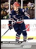 2023-24 Upper Deck CHL #345 Beckett Sennecke Oshawa Generals SP Stars Official Canadian Hockey League Trading Card (Stock Photo Shown, Card in Near Mint to Mint Condition)