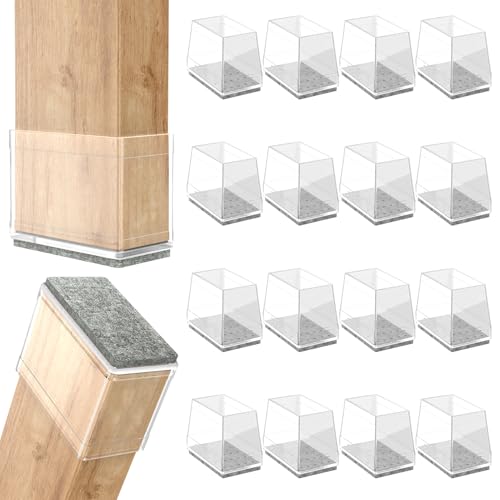 16 Pcs Rectangle Chair Leg Protectors