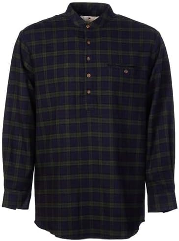 Lee Valley Grandfather Shirt Mens Flannel Green Tartan, Medium