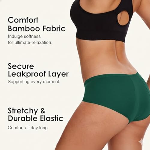 Image of DIVING DEEP Leakproof Period Panty for Women|Reusable Hipster Underwear for Medium to Heavy Flow| No Pad Required, Absorbent & Comfortable Full Breathable| 2 Years Reusable Pack of 2