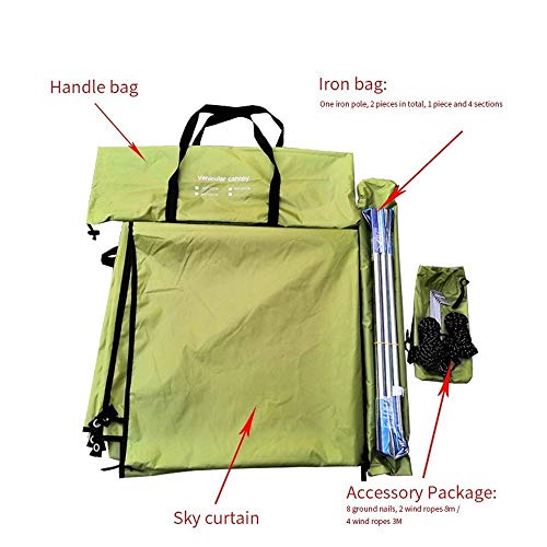 Fay Bless Camping Tarp For Suv Car,Truck,Beach, Multifunctional Waterproof Rain Fly Tent Tarp 440 X 200 Cm, Big Anti-Uv Lightweight Camping Shelter Large Outdoor Sunshade #TOP3