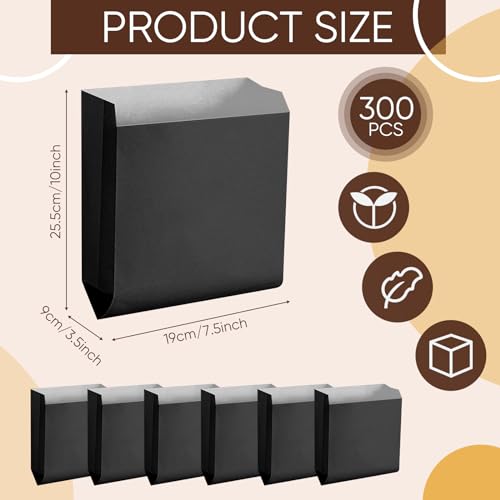 Image of Yeaqee 300 Pcs Waxed Black Kraft Feminine Hygiene Liner Bag, Business Restroom Bathroom Personal Dispensers 7.5 x 10 Waste Receptacle Paper Liners, Sanitary Napkin Disposal Bags, Kraft Bag