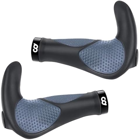 CyclingDeal Mountain Bike Grips Bicycle Handlebar Grips - Ergonomic Bike Grips Anti-Slip Design for MTB Grips - Soft Gel Bike Handlebar Grips - Quality Bike Handle Grips - Grips with Bar Ends Cover