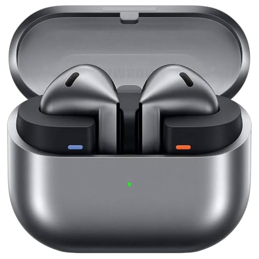 SAMSUNG Galaxy Buds 3 AI True Wireless Bluetooth Ohrhörer, Soundoptimierung, Echtzeit-Interpreter, Geräuschunterdrückung, neu gestaltete Passform, Touch-Steuerung, lateinamerikanische Version (Silber)