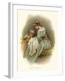 ART.COM Wall Art Print Little Girl Asks for a Peep at New Baby on White Frame by Maud Goodman, 23' x 29'