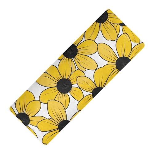Black-eyed Susan Simple Line Art Valentinesnes printed outdoor yoga mat Thick 1 mm For hot yoga non slip, with yoga mat bag tapete para ejercicio 71x26 inches