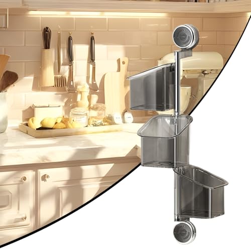 Étagère à ventouses pour rangement de douche avec égouttage mural - 4