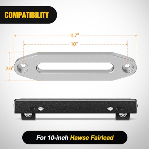 Nilight Universal Flip-Up Plate Frame for 10" Hawse Fairlead Mount Front License Bracket Holder Relocation Bumper Winch Mount Roller Fit for Most Pickup Trucks Off-Road Cars SUVs by Nilight - Image 3