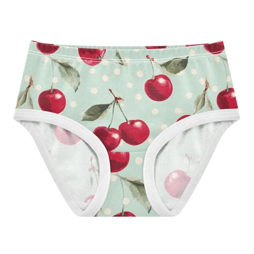 Wusikd Cherries Polka Dots (2) Girls' Underwear Cotton Girls Briefs Soft Toddler Underwear 2T