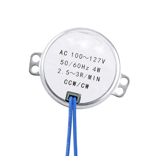 Shenruifa AC 4W Motorreductor en Sentido Antihorario, Motor Síncrono 50/60 Hz, bajo Nivel de Ruido, Peso Ligero para Mecanismo de Ventilación de Ventilador Eléctrico (2,5-3 RPM)