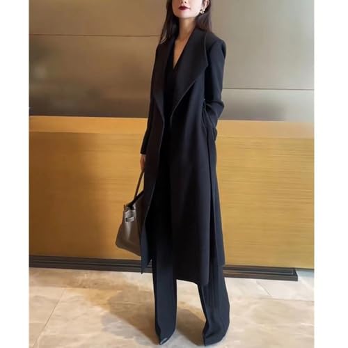 Ensemble veste longue et pantalon style smoking décontracté haut de gamme - 5