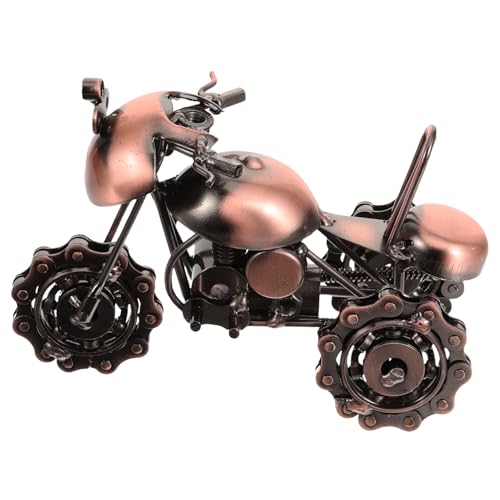 Moto Vintage en Métal Marron pour Décoration Rétro Artisanale