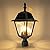 LUTEC Outdoor Solar Lamp Post Light, Dusk to Dawn 300LM Waterproof Pole Light Head with 4 Pcs Glass, Exterior Solar Powered Fence Post Light Fixtures for Garden, Patio, Yard(Brown)