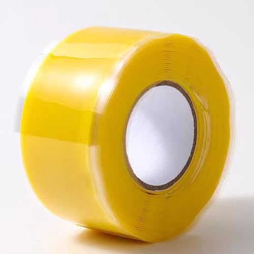 Image of Self Fusing Silicone Tape 1 in x 5 Ft Waterproof Flexible Self Amalgamating Tape for Hose Repair Sealing Pipes Plumbing Water Emergency Pipeline Repair and Electrical Cable Winding Yellow