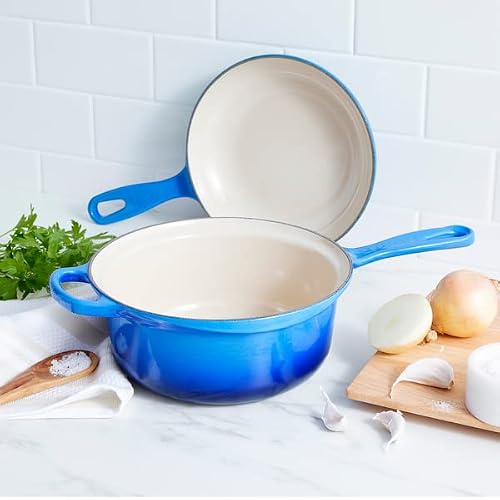 Le Creuset Multifunction Pan, 2.5 Qt, Exclusive Color: Azure Blue #TOP3