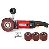 Mophorn 1200W Burnishing Polishing Machine 500-3000 RPM Handle Polishing Machine 110V Wheel Polisher Sander Wire Drawing Machine with 4 Wheels (1200w with 4 wheels)