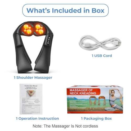 Image of Enem Back Massager for Pain Relief, Back Massager with Compression, With 1 Year Warranty from enem, Wireless Portable Shiatsu Massage Machine, Electric Deep Tissue 4D Kneading Massage for Pain Relief and Muscle Relax