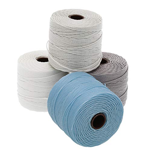 The Beadsmith S-Lon Bead Cord - .5 mm Twisted Nylon Cord for Stringing 4-Pack, Apparition Mix, TEX210, 77 Yards per Spool