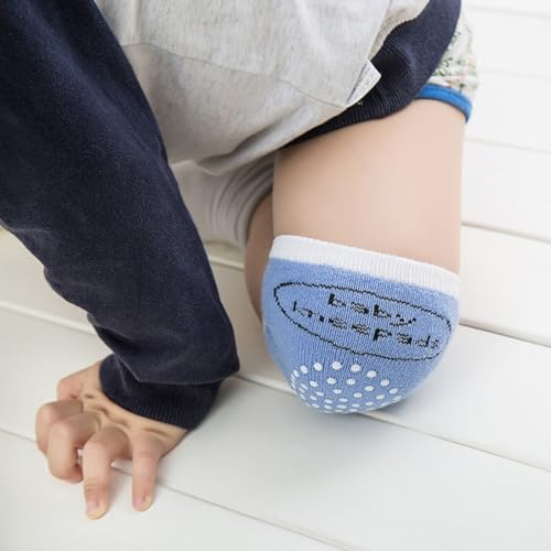 EOUIAV 5 Paar Knieschoner Baby Krabbeln Gummipunkte Anti-rutsch Baumwolle Baby Knieschoner Krabbelhilfe für Unisex Babys
