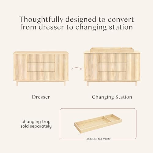 Babyletto Pogo Baby Dresser for Bedroom - GREENGUARD Gold Certified Assembled Storage Kids Dresser for Nursery, Living Room - Bedroom Furniture with Wide Chest of Drawers and Cabinets for Boys & Girls