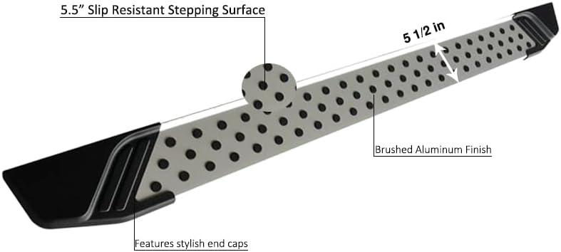 Miniatura 9 de Black Horse - Estribos de aluminio Vortex de aluminio compatibles con Toyota Highlander 2020-2025, no requiere perforacióncorte