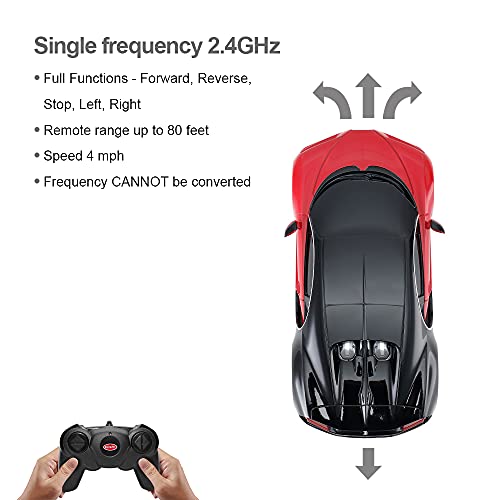 Rastar Bugatti Toy Car, 1/24 Scale Bugatti Chiron Rc Model Car, Red #TOP6