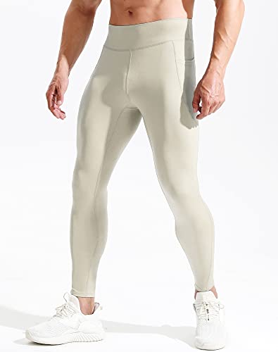 Neleus Men's Dry Fit Compression Pants 3 Pack Running Tights With Pocket,6108 Black/White/Light Blue,2Xl #TOP1