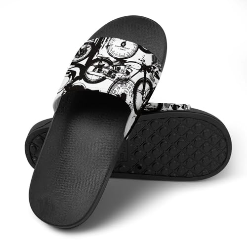 Old Motorcycle Pattern, PVC Slippers Sandals for Women Men Open Toe Soft Cushioned Non-Slip Sandal for Indoor Outdoor4