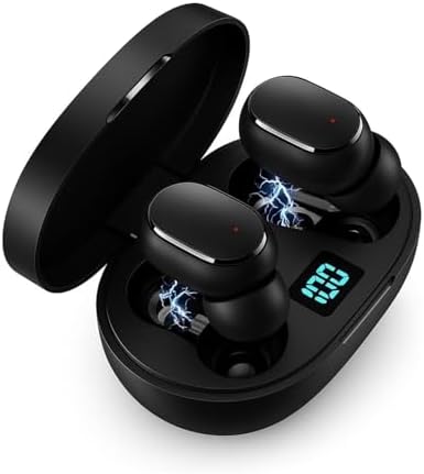 Fone de Ouvido Bluetooth 5.1 TWS Wireless com Visor LED, Som Hi-F...