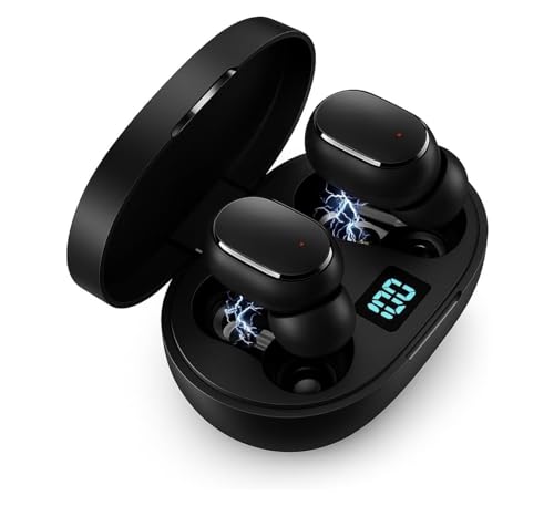 Fone de Ouvido Bluetooth 5.1 TWS Wireless com Visor LED, Som Hi-F...