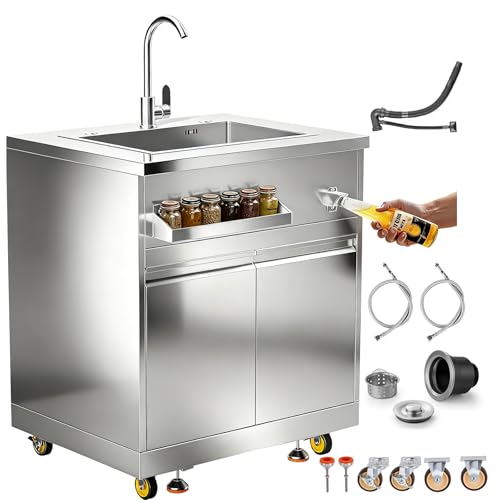 BODEGA Stainless Steel Single bowl kitchen sink Cabinet...
