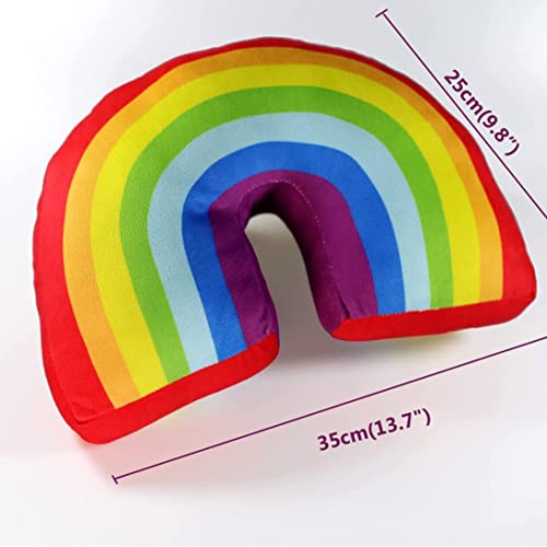 Coussin Décoratif Arc-en-Ciel Peluche Idée Cadeau Chambre