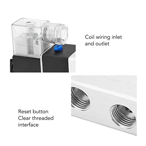 Électrovanne pneumatique AC220V distributeur 5 voies 3 positions de commande - 3
