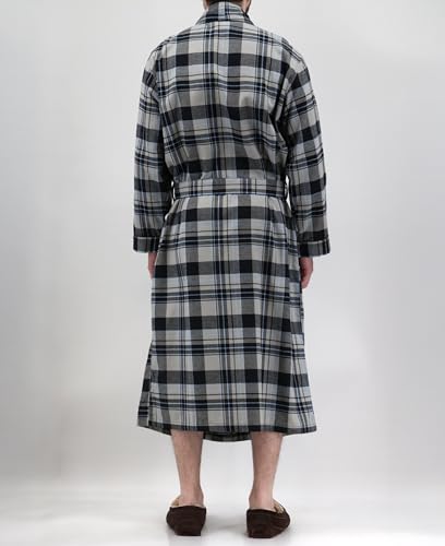 Image of Andrew Scott Mens 2 Pack Long Sleep -Sauna Robe / 100% Cotton Flannel Brush Warm Bathrobe